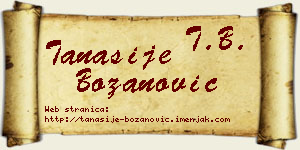 Tanasije Božanović vizit kartica